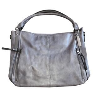 Handbag Gray Top Handle Shoulder Bag Zippered Pockets